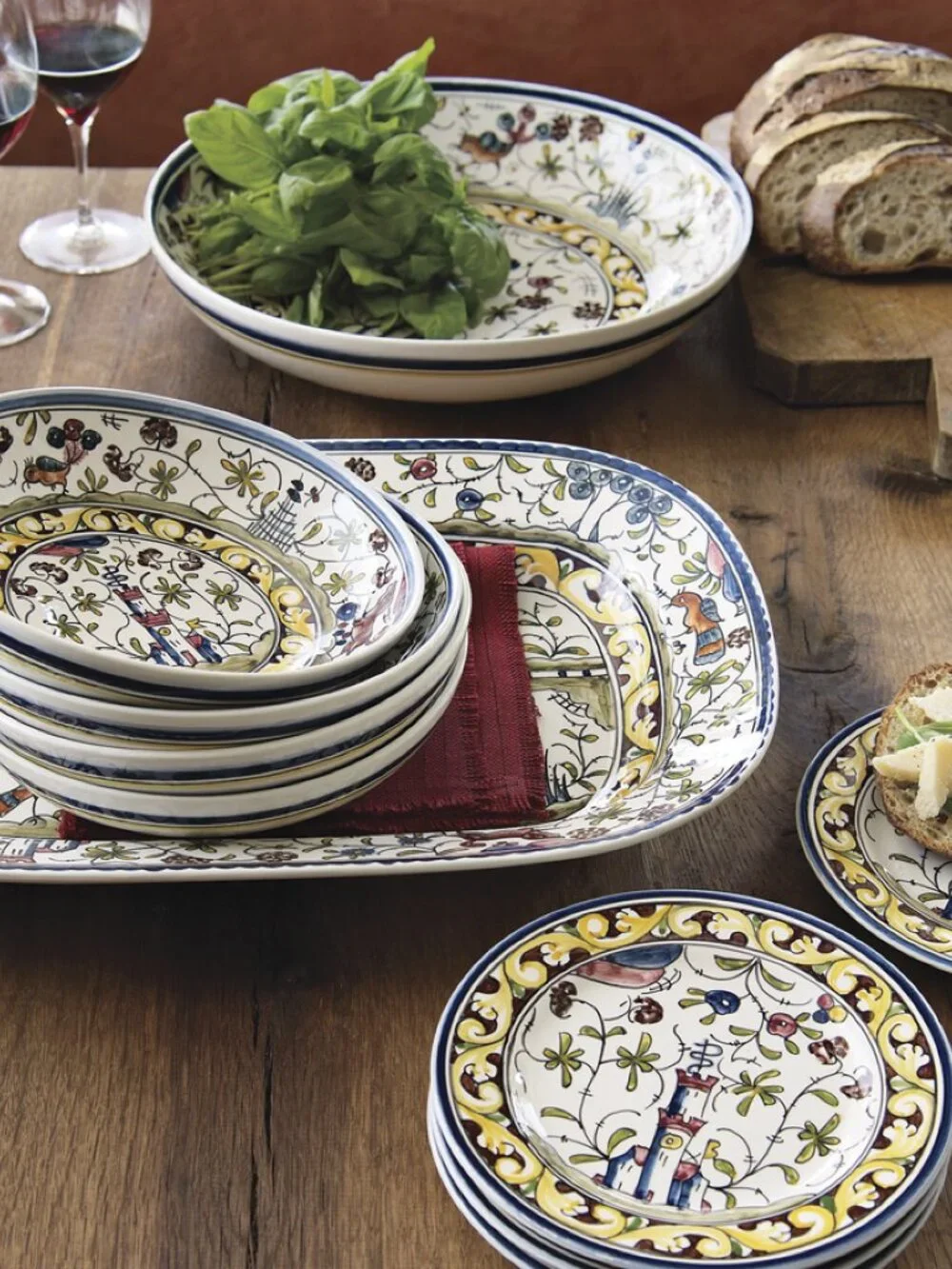 Williams Sonoma Portugal Nazari Provence Hand-Painted Large Serving Platter.